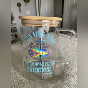 Taylor Swift Clear Glass Tumbler with lid